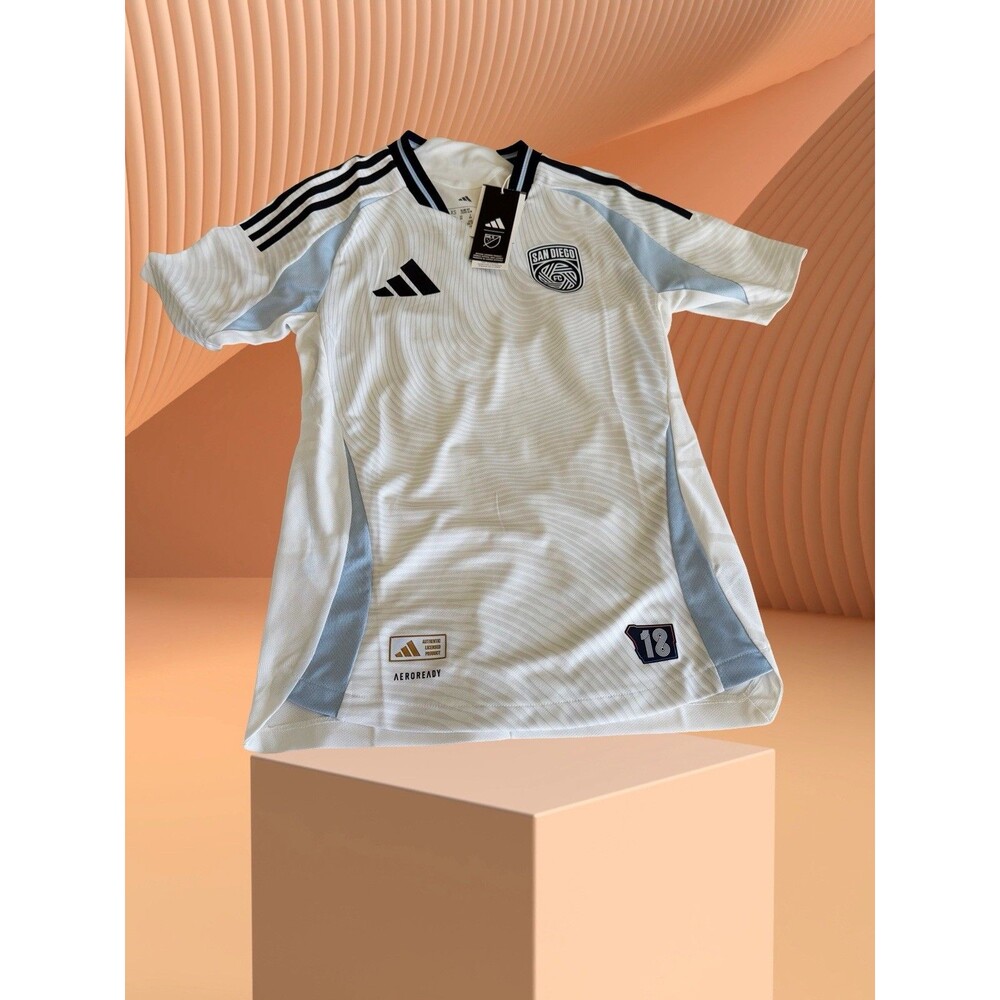 Adidas San Diego FC Men XS Slim Fit 2025 Authentic Away Soccer Jersey White NWT